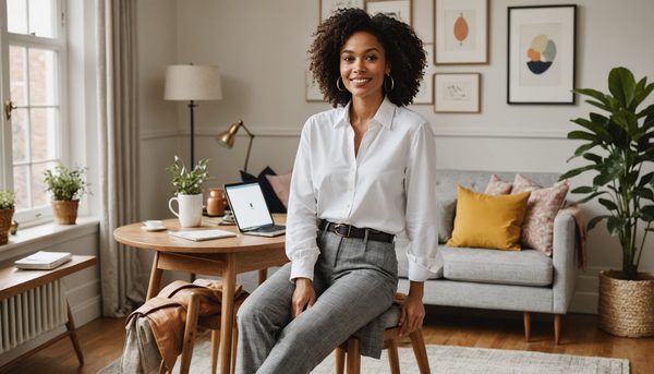 Chic work-from-home outfit detail